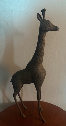 Brass giraffe tall - brass, in